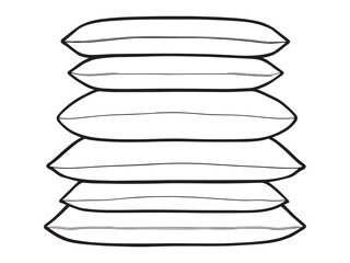 Memory Foam Pillow line art vector illustration