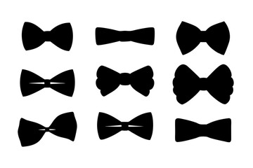 Black tie fashion icon silhouettes vector illustration