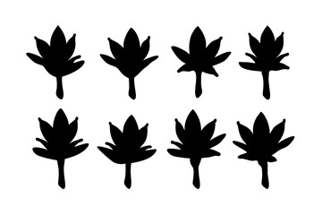Yucca flower minimalist silhouette pack vector illustration
