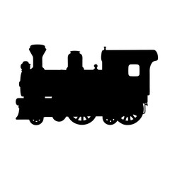 Classic Steam Locomotive Train Silhouette Vector Illustration
