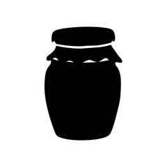 Simple Jar or Container Silhouette with Lid Vector Illustration