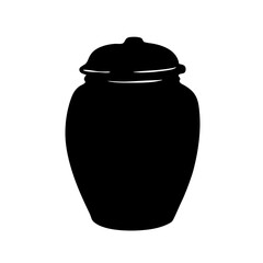 Simple Jar or Container Silhouette with Lid Vector Illustration