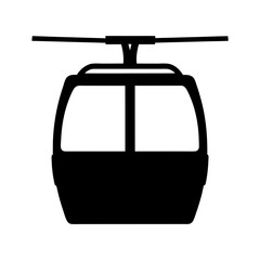 Gondola Cable Car Lift Silhouette Vector Illustration