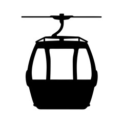 Gondola Cable Car Lift Silhouette Vector Illustration