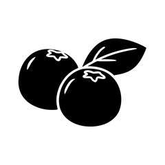Blueberry Fruit Minimalist Silhouette Vector Illustration