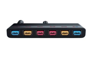 Empowering seamless connections with a multi port KVM switch ensuring efficiency and on transparent background