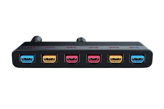 Empowering seamless connections with a multi port KVM switch ensuring efficiency and on transparent background