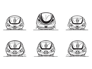 Monorail line art vector illustration