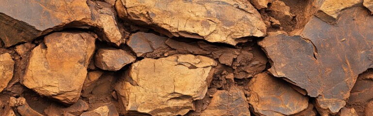 Obraz premium Closeup of Brown Flaking Wall Surface Showing Multiple Aged Layers