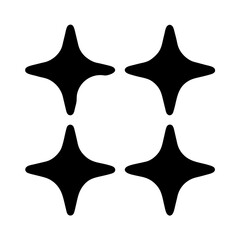 Sparkle four pointed star shape silhouettes vector illustration