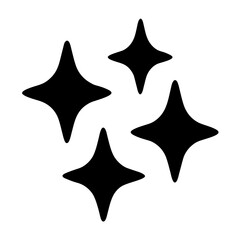 Sparkle four pointed star shape silhouettes vector illustration