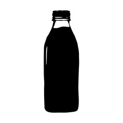 Kombucha bottle black silhouette soft drink icon vector illustration