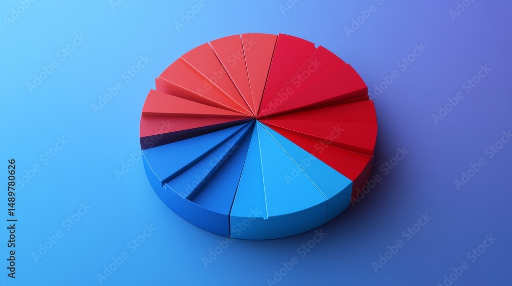 Poster a dynamic d pie chart with swirling segments, creating an engaging visual that represents changing m