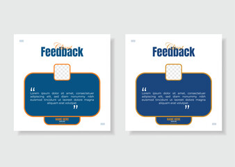 Testimonials or review by customer and post for social media, web banner template layout.