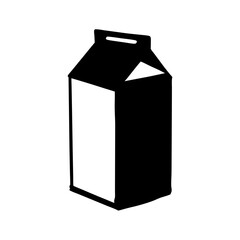 Milk carton silhouette icon vector illustration