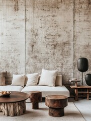 A living room with minimalist home interior