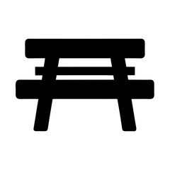 Obraz premium Picnic table solid silhouette icon vector illustration
