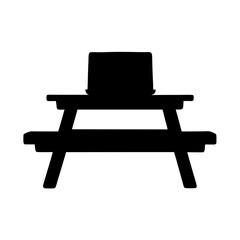 Picnic table silhouette vector illustration