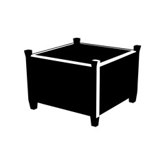Planter box in solid silhouette style vector illustration