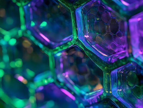 Luminous Hexagonal Geometric Pattern