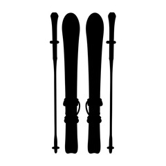 Winter sports equipment silhouette vector illustration