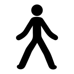Minimalist pedestrian walking symbol silhouette vector illustration