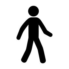 Minimalist pedestrian walking symbol silhouette vector illustration