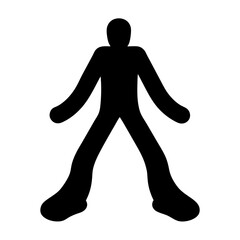 Minimalist pedestrian walking symbol silhouette vector illustration