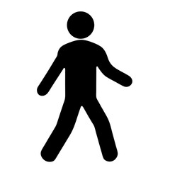 Minimalist pedestrian walking symbol silhouette vector illustration