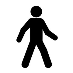 Minimalist pedestrian walking symbol silhouette vector illustration