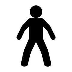 Minimalist pedestrian walking symbol silhouette vector illustration
