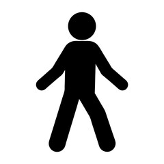 Minimalist pedestrian walking symbol silhouette vector illustration