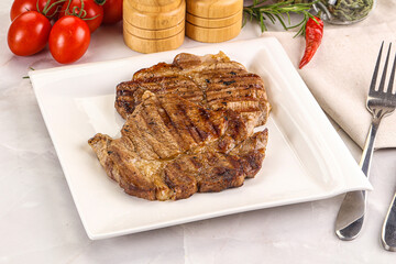 Grilled pork neck sirloin steak