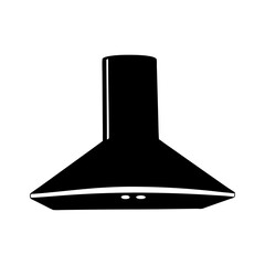 Modern kitchen range hood in silhouette style vector illustration