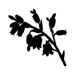 Yucca flower silhouette in minimal vector style vector illustration