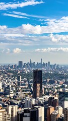 Obraz premium Urban Skyline Over City Landscape with Sprawling Growth and Development