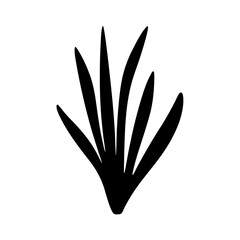 Yucca flower silhouette in minimal vector style vector illustration