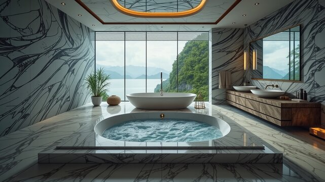 Relaxing 8K Master Bath with Jacuzzi - Professional Lighting