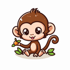 Obraz premium Vector Cartoon Monkey