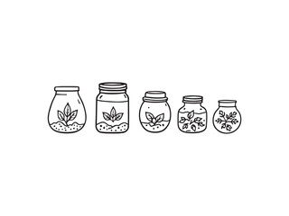 Organic Spices line art vector illustration