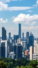 Fototapeta premium Urban Skyline View Highlighting Future Possibilities of a Cityscape