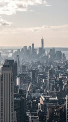 Fototapeta premium City Skyline with Depth and Scale Atmosphere Over a Horizon View