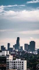 Fototapeta premium Stunning City Skyline with Depth and Scale Highlighting Urban Beauty
