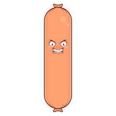 sausage angry face cartoon cute