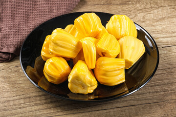 Raw ripe yellow jackfruit segment