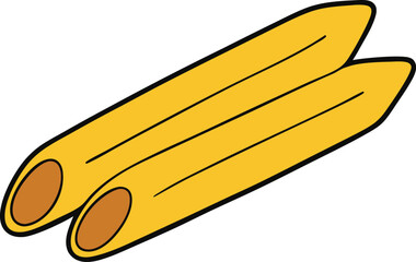 penne pasta with white background