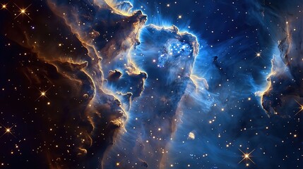 Stellar Canvas: Magnificent Blue Space Backgrounds with Dazzling Stars for Eye-Catching Poster Designs
