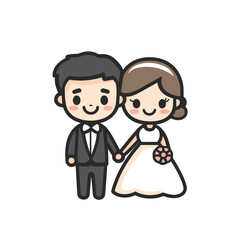vector man and woman wedding on white background .Generative AI