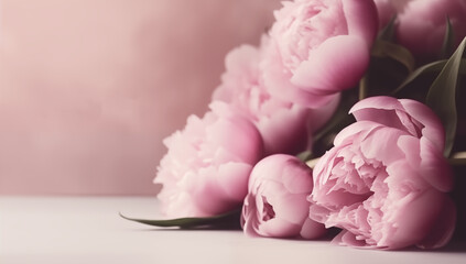 Mother&rsquo;s Day Floral Background with Peonies