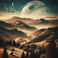 sunset over the mountains